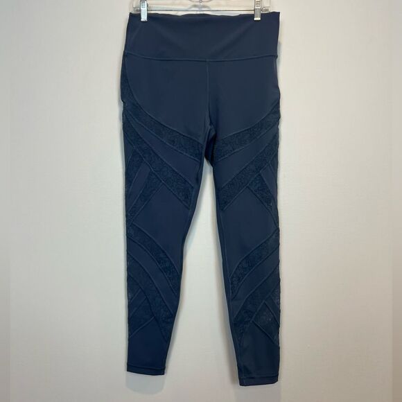 Lululemon Wunder Under Full-Length High Rise Leggings Sheer Panel floral Lace 12 - Picture 1 of 13